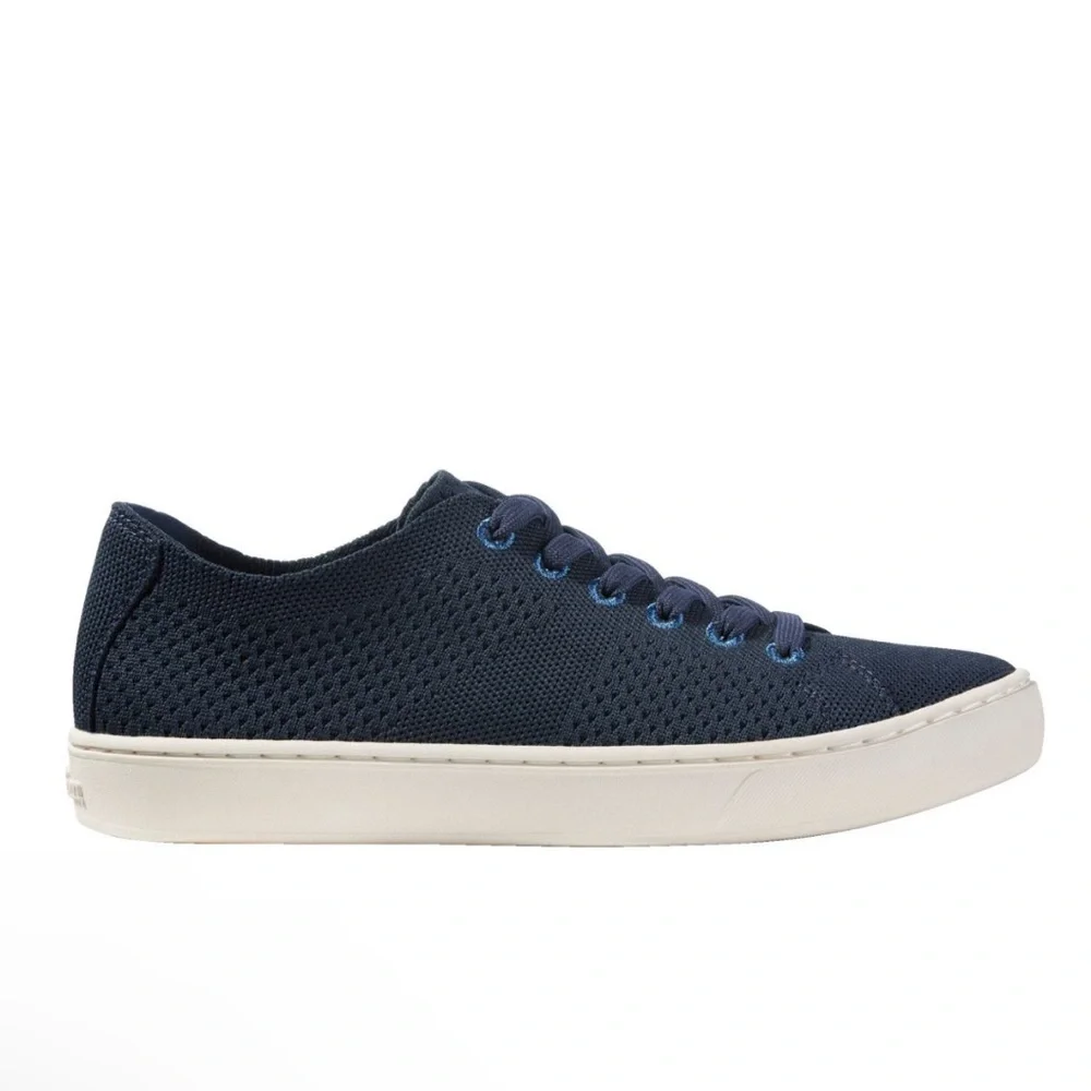 LL Bean Eco Bay Knit Sneakers Stretch Lace Up Navy Blue Womens 10 Washable